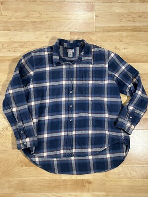 Wrangler Womens Wrancher Blue Western Plaid Long Sleeve sz Large