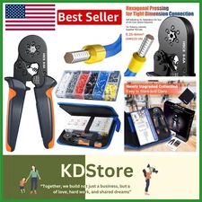 Ferrule Crimping Tool Kit with 1900PCS Connectors - Ergonomic & Self-Adjustable
