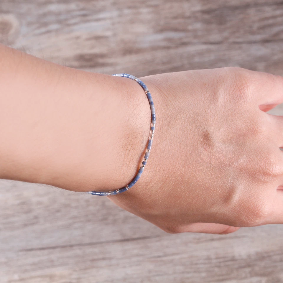 Pulseras de amistad ajustables hechas a mano románticas con cuentas de semillas de cristal para joyería Foto 2 de 4