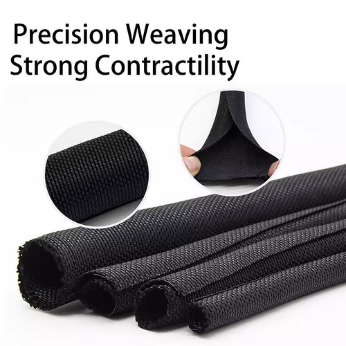 Braid Cable Wiring Harness Loom Protection Black Braided Sleeving Self Closing - Picture 7 of 7