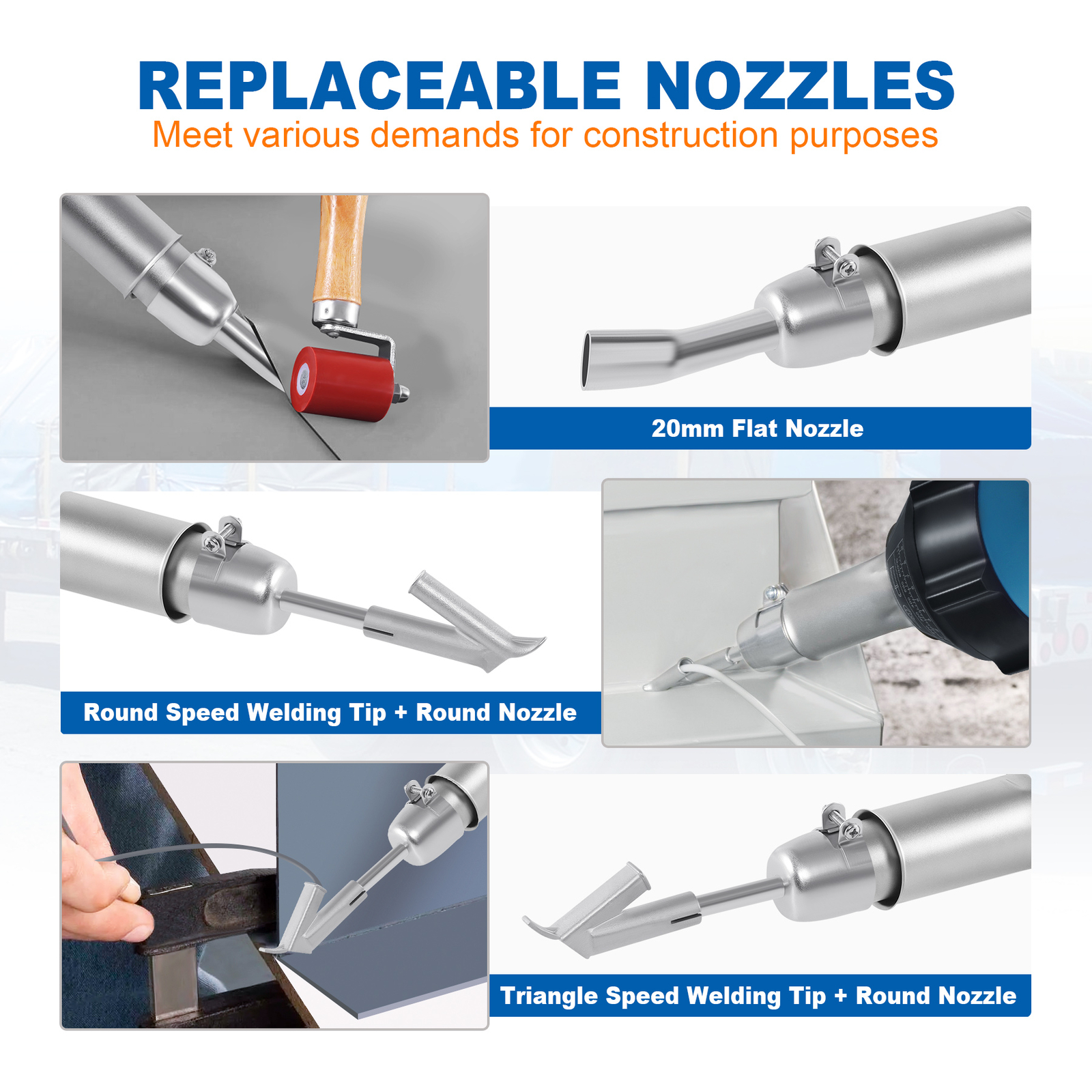 1600W Hot Air Plastic Welding Gun Kit with Toolbox, PVC Heating Torch Gun Welder