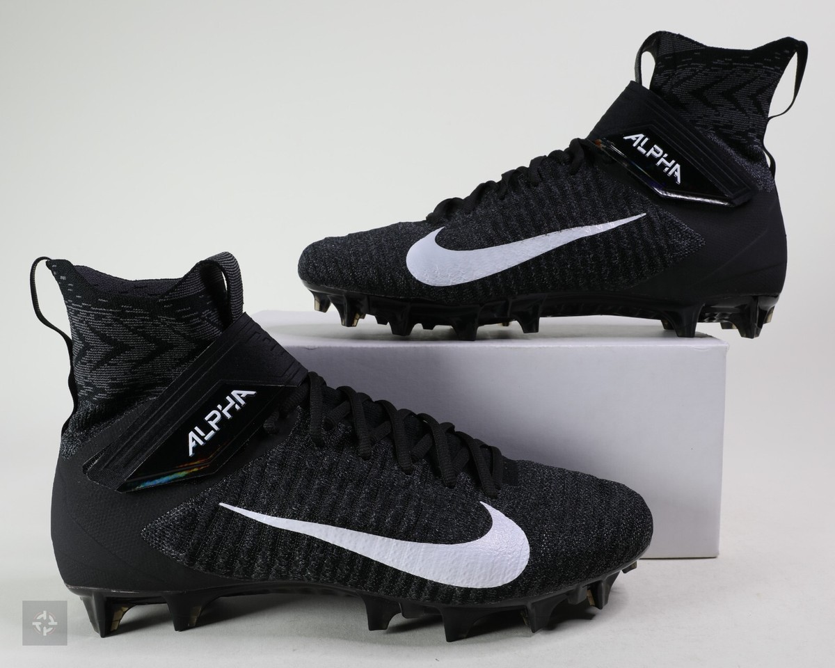Nike Alpha Menace Elite 2 Black Football Cleats Mens Size 11.5-13