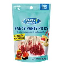 400 Piece Party Picks Fancy Toothpicks for Appetizers,Fruit ,2.5" long RED