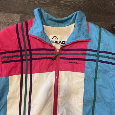 Vintage Head Windbreaker Size Large L Colorblock Retro 80s 90s  
