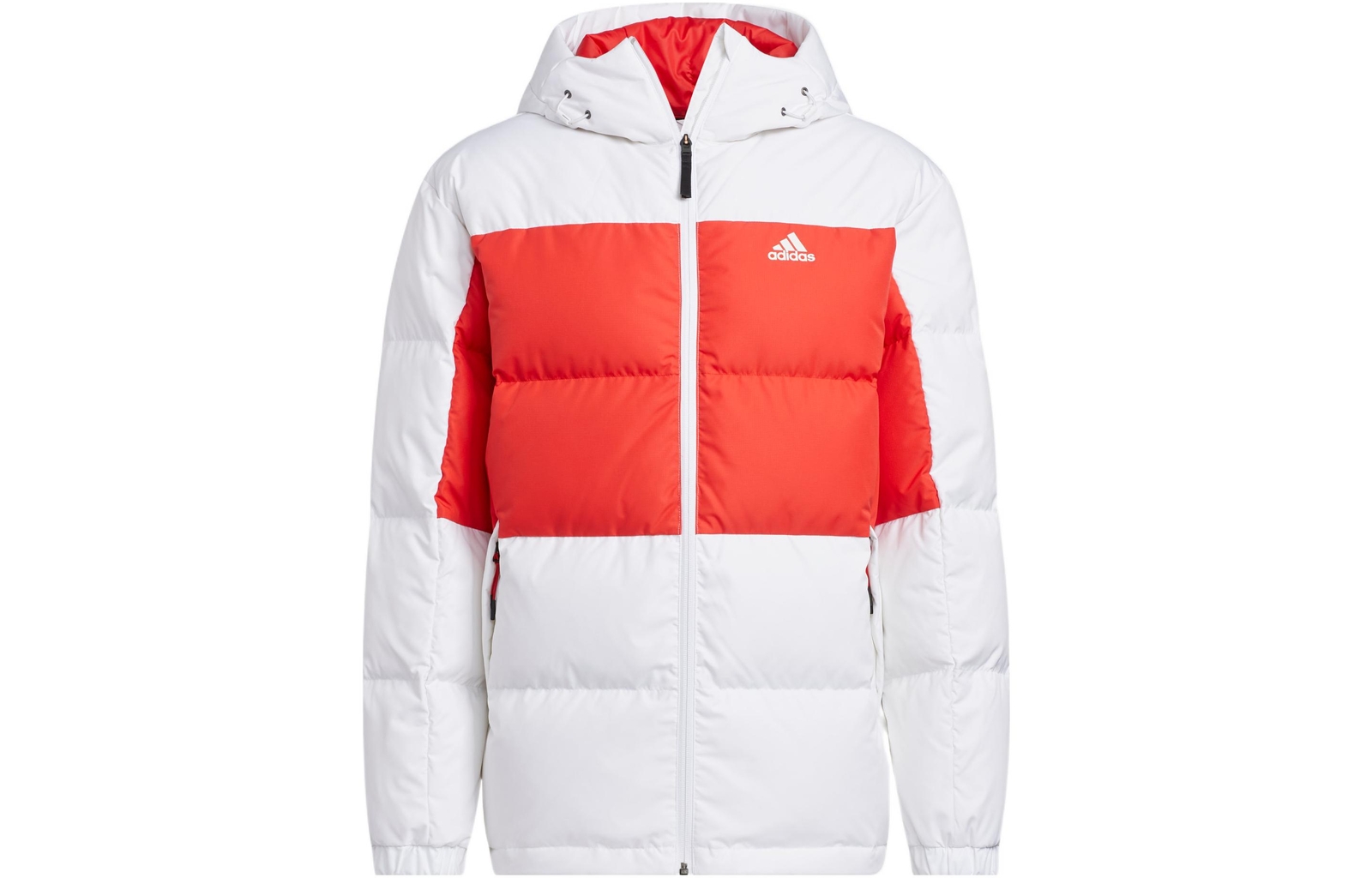 пуховик с капюшоном и длинным рукавом в стиле пэчворк с логотипом adidas