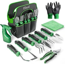 11-Piece Heavy Duty Stainless Steel Garden Tool Set – Includes Spade,Shovel&More