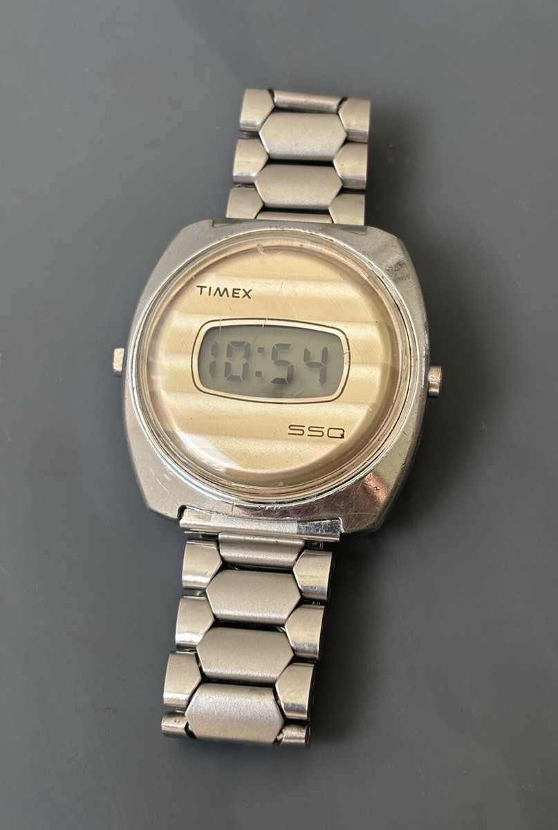 ビンテージTIMEX SSQ デジタル　シルバー　A89 Vintage Timex SSQ LCD Men's Digital Watch | eBay