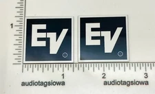 EV Electro-Voice ElectroVoice Speaker Badge Logo Emblem Square Aluminum Pair