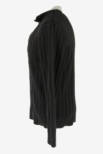 Jersey Nautica Vintage Manga Larga Cuello Invierno Cálido Negro Talla M - IL2877 - Imagen 2 de 4