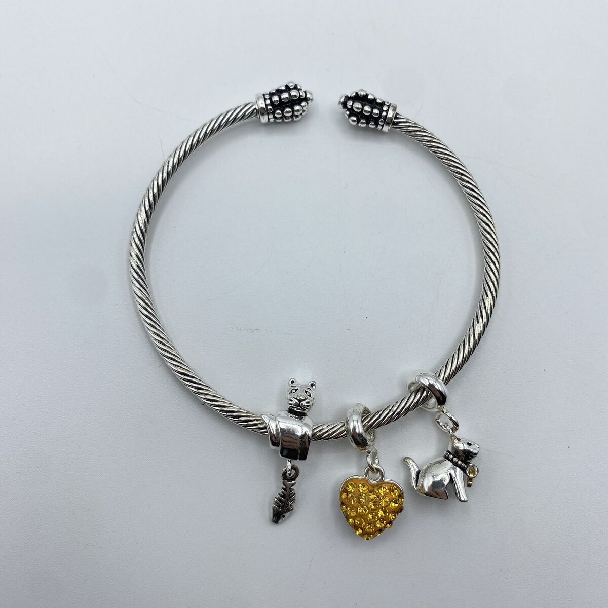 Happy Kitty Cat!! Vintage Sterling Silver Clasp Bracelet Happy Kitty Cat!! Vintage Sterling Silver Clasp Bracelet