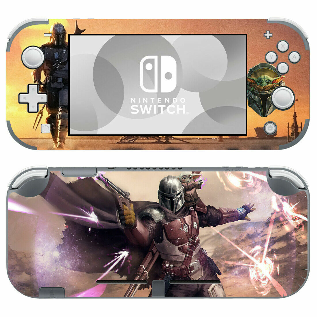 Nintendo Switch Lite Console Skin Decal Sticker Warp Mandalorian Mando Star Wars
