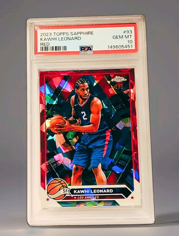 2023 Topps Chrome Sapphire - Kawhi Leonard - Red SSP *3/5* PSA GEM 10 