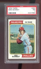 1974 Topps #283 Mike Schmidt Phillies MLB NM PSA 7 Graded Baseball Card