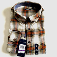 IZOD Stratton Flannel Shirt Mens 2XL Long Sleeve Button Down Multicolor Plaid