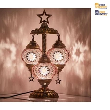 Grand Bazaar Inspired 3-Piece Mosaic Lamp Set - Vibrant Color & Light