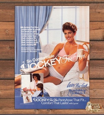 Jockey for Her 1980s Print Advertisement 1988 Dentist Maria Colucciello