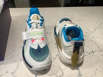 ANTA KAI 1 ''Playoffs'' White Blue Gold Colorblock Mesh Low Top Sneakers 