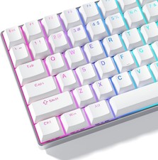 Womier White Keycaps for Mechanical Keyboard, Shine Through Key caps
