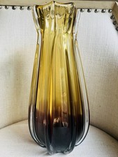 Vintage Heavy Hand Blown Murano Ombr  Vase