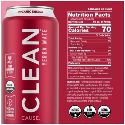 CLEAN Cause Low Cal Yerba Mate Tea Variety Pack