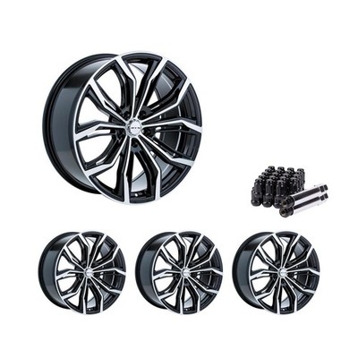 Set of 4 20'' Black Alloy Wheel Rims 5x114.3 fits Nissan Rogue, RTXC5 5Lug
