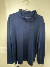 NIKE Dri-FIT Men's 1/4 Zip Pullover Training Top   Royal Blue   Size Large