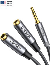 Headphone Splitter 3.5Mm Aux Splitter 2 Female to 1 Male Audio Y Stereo Dual Hea