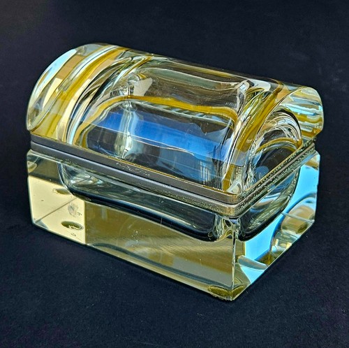 Vintage Mandruzzato? Murano Crystal Glass Casket Jewelry Box - Picture 13 of 20