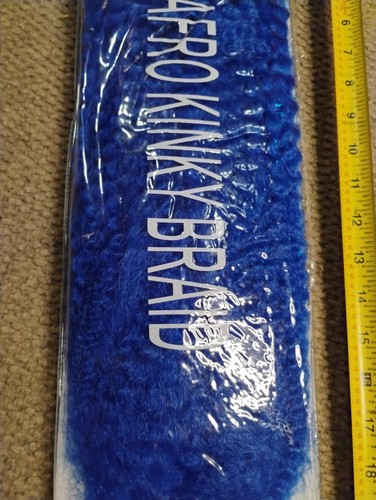 Super Line Afro Kinky Braid. Color Blue. Japanese & kanekalon fiber. - Picture 3 of 5