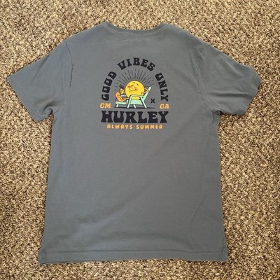 Hurley Good Vibes Only Short Sleeve Blue T-Shirt Large Always Summer New