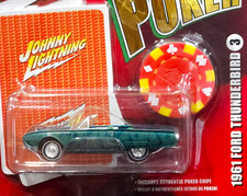 Johnny Lightning 61 1961 Ford Thunderbird T-bird Poker Car Wcards Chip Wrrs