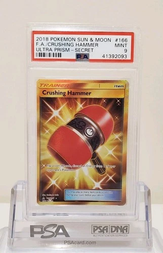 Pokemon PSA 9 MINT Crushing Hammer 166/156 Ultra Prism Full Art Ultra Rare