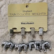 World Market Elephant Tablecloth Weights BRAND NEW Discontinued