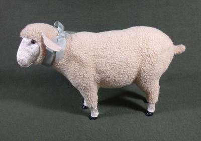 7'' decorative VELVETY FUR and FLEECE COVERED SHEEP Seasons Cannon Falls DAMAGE