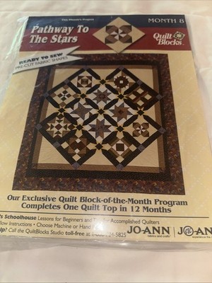 Joann Fabric Pathway To The Stars Quilt Blocks Month 8 FIREWORKS w/ Fabric Kit