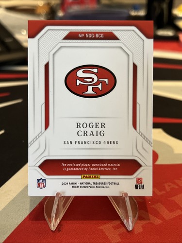 2024 National Treasures Roger Craig NFL Game Gear Patch 16/25 49ers - Picture 3 of 3