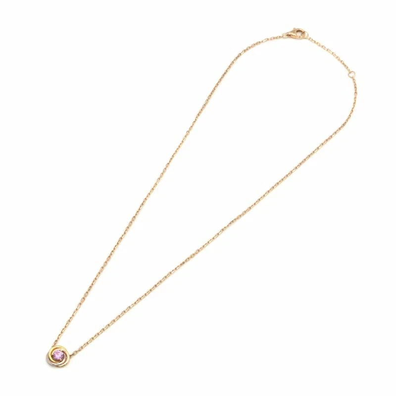 Cartier Baby Trinity Necklace K18YG WG PG Pink Sapphire 38/41in Used - Image 3 of 4