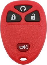 Replacement Key Fob Case Shell for 4 Buttons Pad Cover Keyless Entr Color: Red