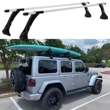 For Jeep Wrangler Jl Jlu Jk 63 Rain Gutter Roof Rack Cross Bars Kayaks Carrier