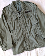 Vintage 70s 80s US Military M-65 Field Jacket Cargo OG107 Green SM/MD