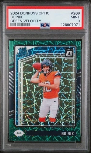 2024 PANINI DONRUSS OPTIC GREEN VELOCITY #209 BO NIX ROOKIE RC PSA 9