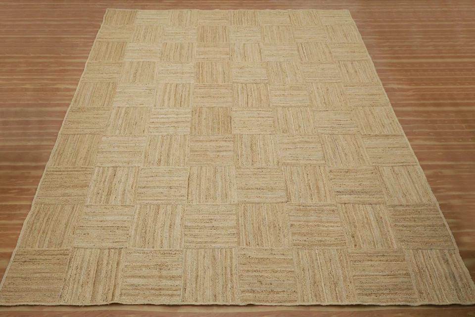 Beige Hand Braided Kitchen Runner Jute Area Rug Living Room runner Carpet 5x7 ft - Image 4 of 4