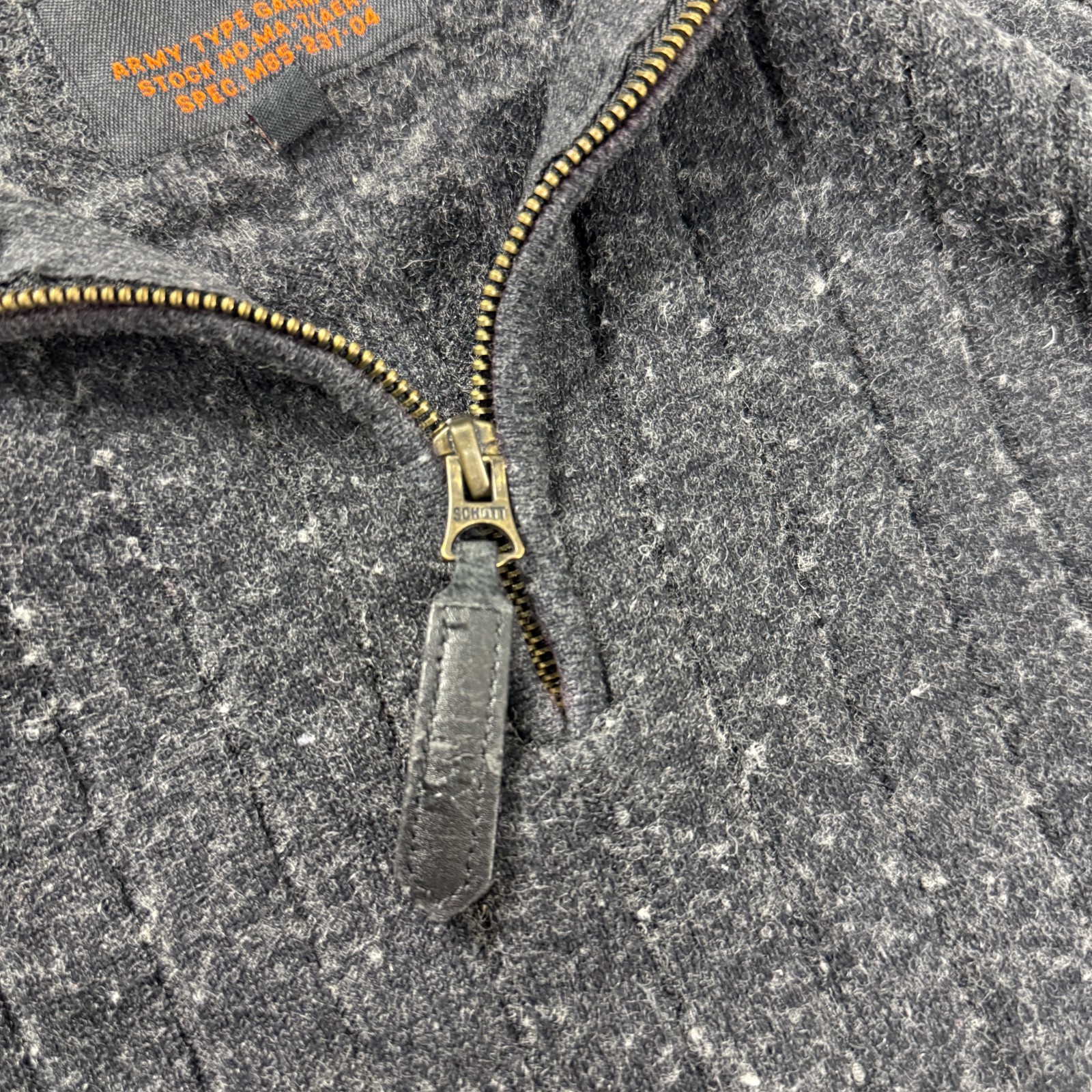 Vintage Schott NYC 2000's Y2K Grey 1/4 Zip Half Zip Medium Knitted Jumper image 4