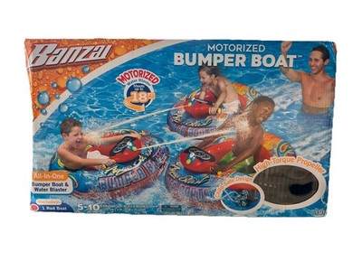 Banzai Motorized Bumper Boat & Water Blast Inflatable Pool Float Water Toy RED