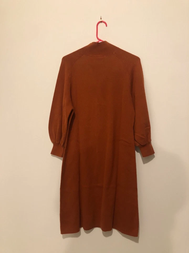Vestido Suéter Midi Maeve Anthropology Mujer Mediano Naranja Óxido Túnica Foto 3 de 4