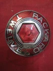 1933-34-35-36-37-38-39 PACKARD V-12 TWELVE CLOISONNE EMBLEM RED COPPER