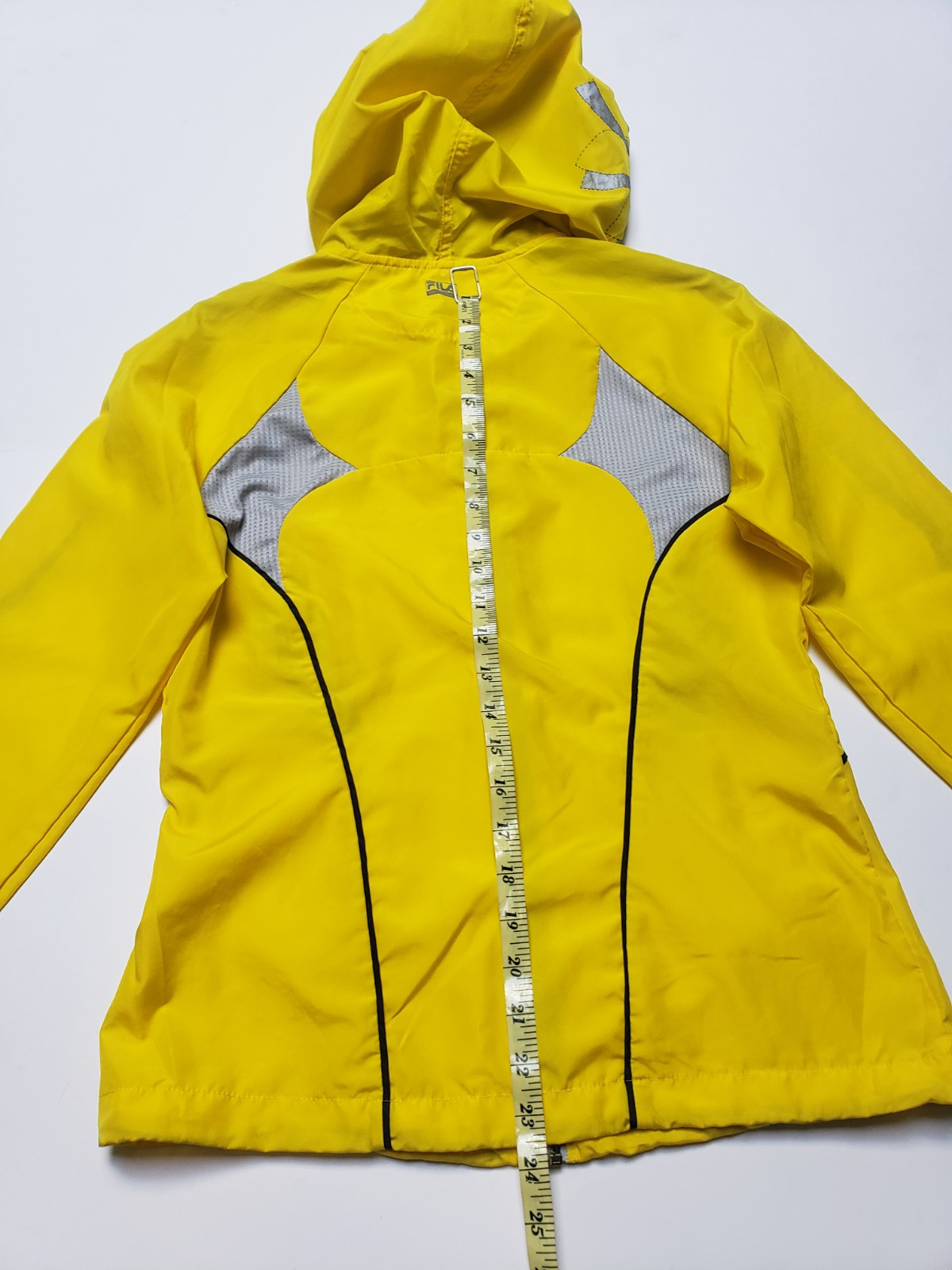 Giacca a vento FILA donna atletica full zip cappuccio tasche giallo XS nuova