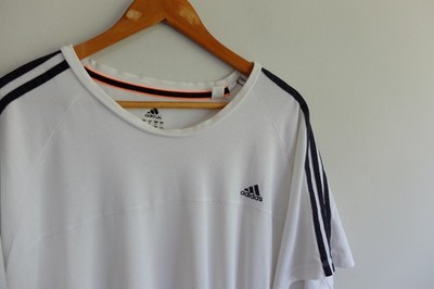 Vintage Adidas Essentials S/Sleeve T-Shirt | 2XL XXL | Weiß Schwarz 2015