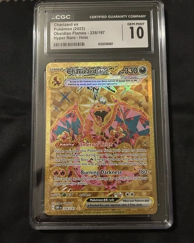 Charizard ex 228/197 SV03: Obsidian Flames Holo CGC 10 POKEMON