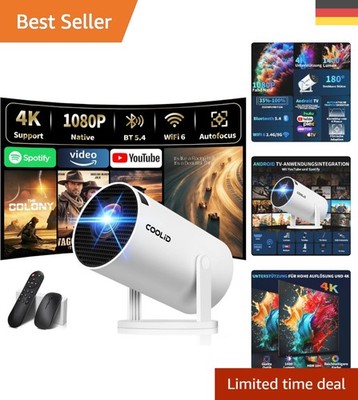 Kompakter 4K Beamer mit 120 Zoll Bildgröße und integriertem Surround Sound